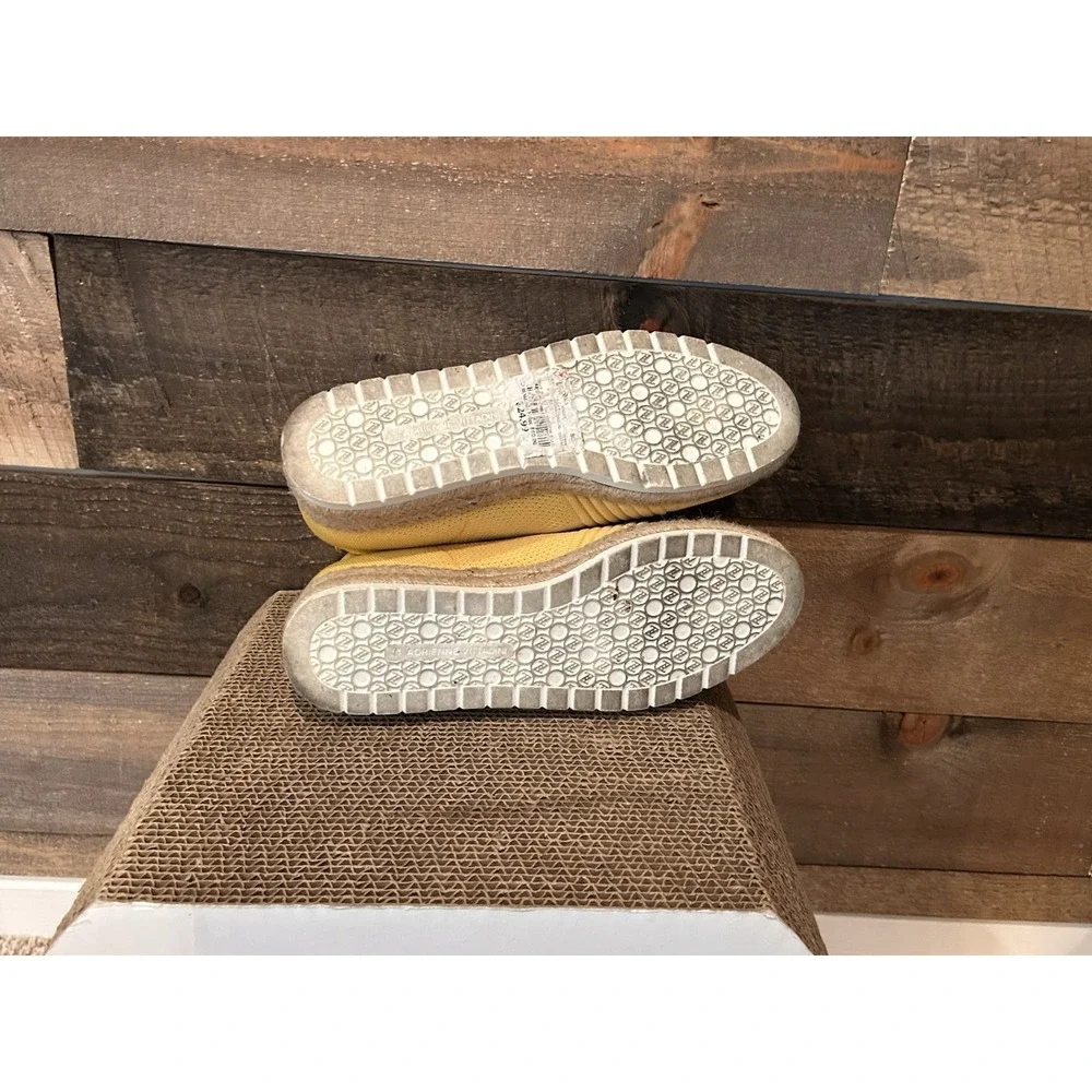 Adrienne Vittadini Sport 8.5 Niko Espadrille Yellow Slip On Shoes Fabric Comfort